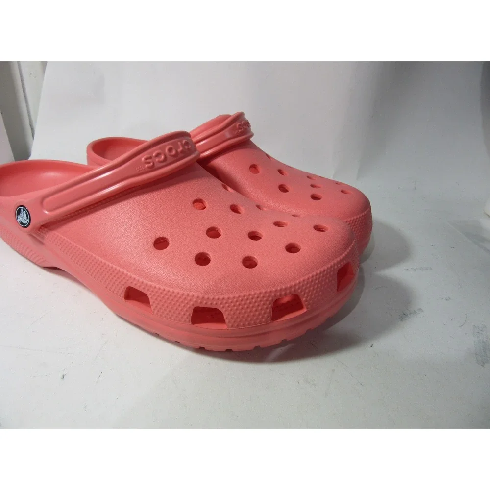Crocs Clog Mens Size 13 Coral Pink Slip On Water Friendly Shoes Adjustable Strap